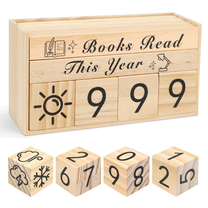 Books Read This Year Counter, Catcan Book Counter Sign Up to 999 Books Reading Challenge Gift for Book Lovers, Bookworms, Librarians, Teachers, Writers