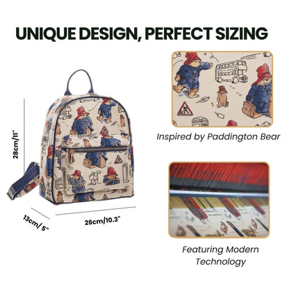 Signare Tapestry Women Backpack Rucksack Casual Daypack With Paddington Bear Design (DAPK-PADD)