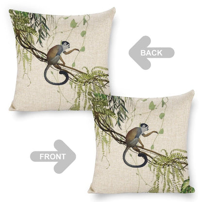 Icotoibabie Vervet Monkey Throw Pillow Covers 18×18 Inch Linen Pillowcase Sea Hawaiian Accessories Room Decor Decorative Pillow Cases,for Sofa Car Bedroom Cushion Cover