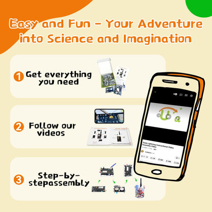 eUda+ STEM Walkie-Talkies Kit for 8-13-15-17+ Boys & Girls Stem Kits for Kids Age 8-10-12-14-16-18+ Science Experiments for Kids 9-12 DIY Kits for Kids Teenage Girl Gifts (Assembly Version, BTC)