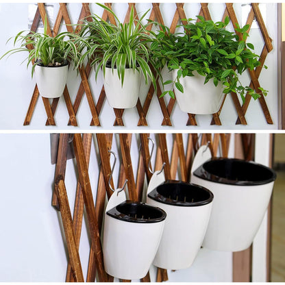 Spotact PP Plants Pots for Indoor Outdoor Gardening Hanging Self-Watering Flower Pots with Drainage Holes, Modern Planters for Houseplants Succulents Herbs (5, Medium)