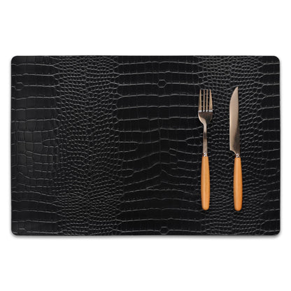 Set of 4 Faux Leather Placemats, PU Table Mats, Waterproof, Stain Resistant, Heat Resistant, Easy to Clean for Kitchen Dining Table,Conference Table