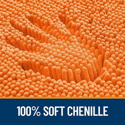 OLANLY Bathroom Runner Rugs 70x24, Extra Soft Absorbent Chenille Bath Rugs, Rubber Backing Quick Dry, Machine Washable Long Bath Mats for Bathroom Floor, Tub and Shower, Home Decor Accessories, Orange