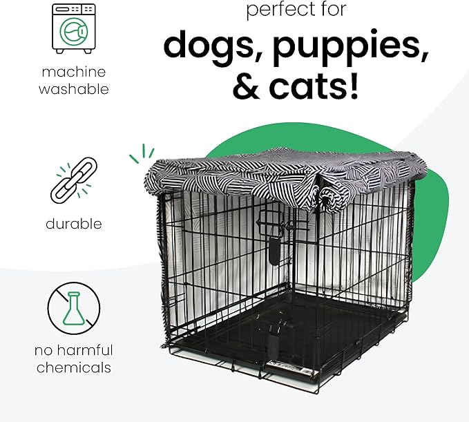 Molly Mutt Rough Gem Dog Crate Cover, 100% Cotton Canvas Cover with 2 Roll-Up Panels, Ideal for Dog or Cat Crate, Durable, Washable, and Free of Harmful Chemicals, 42" x 28" x 31"