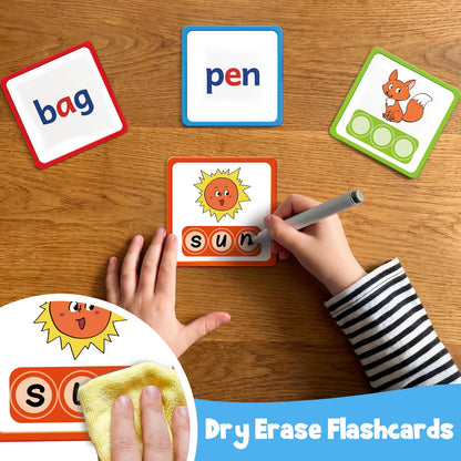 Aizweb CVC Word Games Kindergarten,Phonics Games for Kids Ages 3-8,CVC Flashcards for Preschool Special Education Classroom Supplies,Reading&Spelling Activity Phonics Manipulatives for Kids