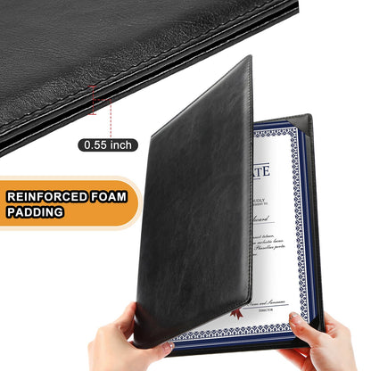 Tenare Leather Certificate Holder 8.5 x 11 Inch PU Phd Bachelor Master Diploma Cover Professional Award Folder for Official End of Year Graduation Competition Contest Charity(Black,10 Pcs)