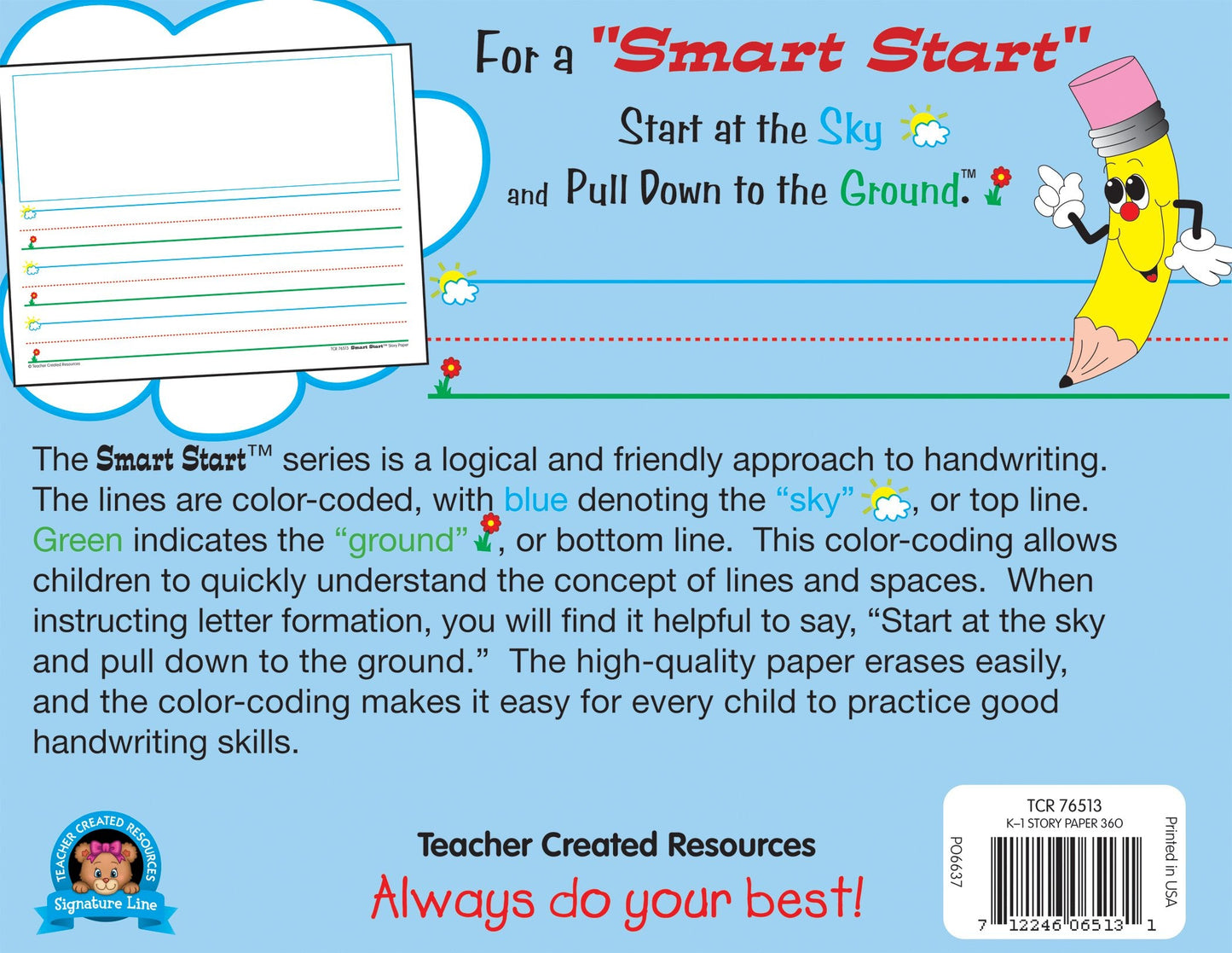 Teacher Created Resources Smart Start K-1 Story Paper: 360 Sheets (76513)