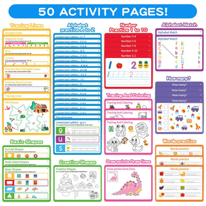 YySiRui Preschool Learning Activities, Tracing Books for Kids Ages 3+, Toddler Handwriting Practice, Letter Tracing for Kids, Preschool Kindergarten Workbooks 3+, Learning Books for 3+ Years Old