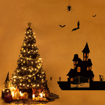 Sunnyglade 4 FT Halloween Black Premium Artificial Christmas Tree 400 Tips Easy to Assemble with Christmas Tree Stand (4 ft)