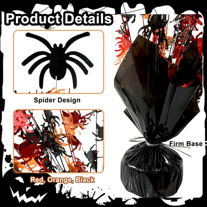 FUBININA 6 Pack Halloween Table Decoration Party Centerpieces Spider Gleam 'N Metallic Foil Spray Glitter Halloween Centerpiece Table Centerpieces Decor for Birthday Party Supplies, Black Orange Red