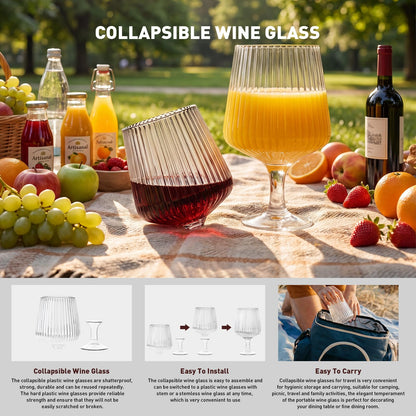 VinoFilt Wine Plastic Glasses Disposable Cups - Detachable Shatterproof Goblets Glass Drinking Reusable Bulk - Party Wedding Outdoor (12oz 30 Pack)