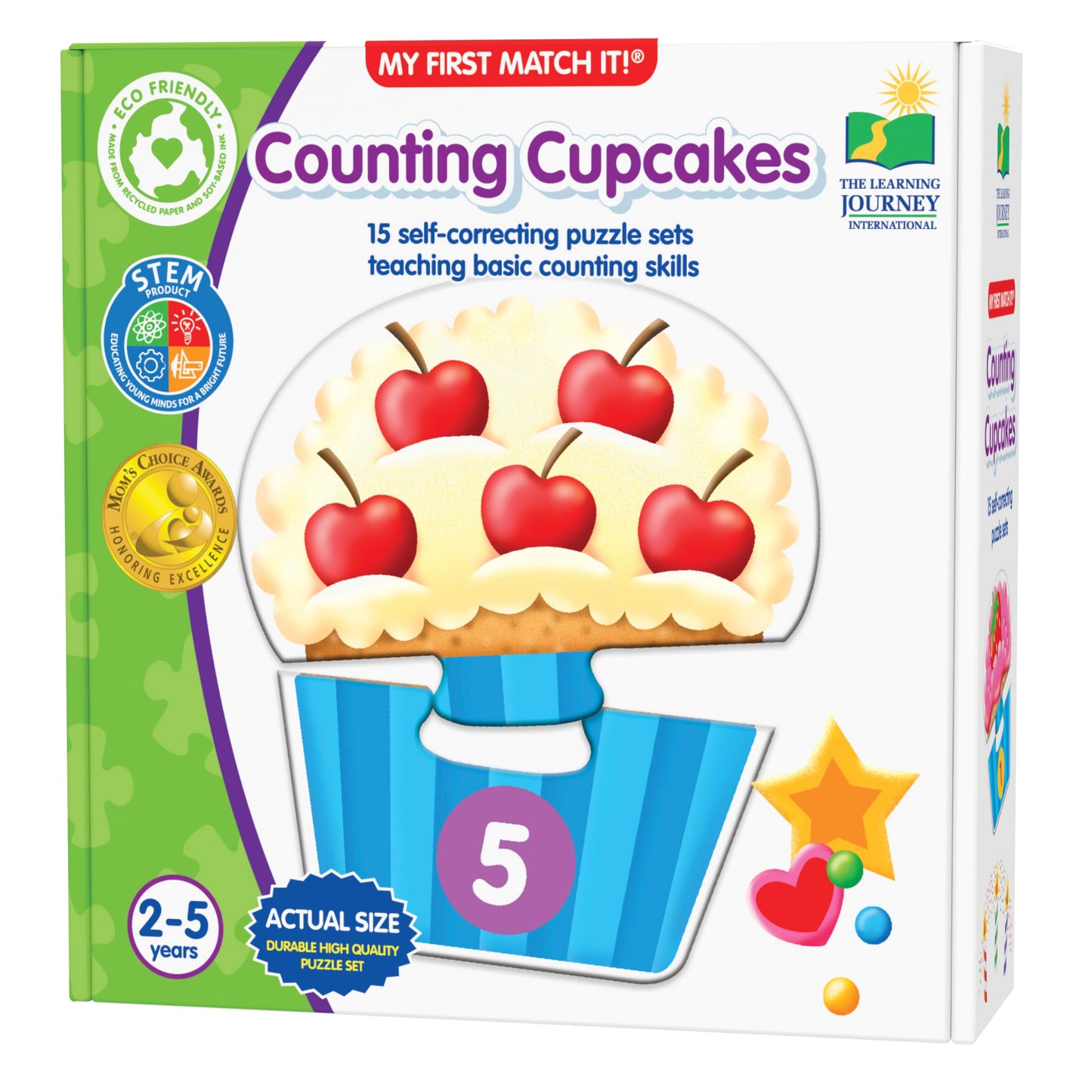 The Learning Journey: My First Match It - Counting Cupcakes- 15 Piece Self-Correcting Matching Puzzles - First Learning Toys for Toddlers 2-5 - Award Winning Toys