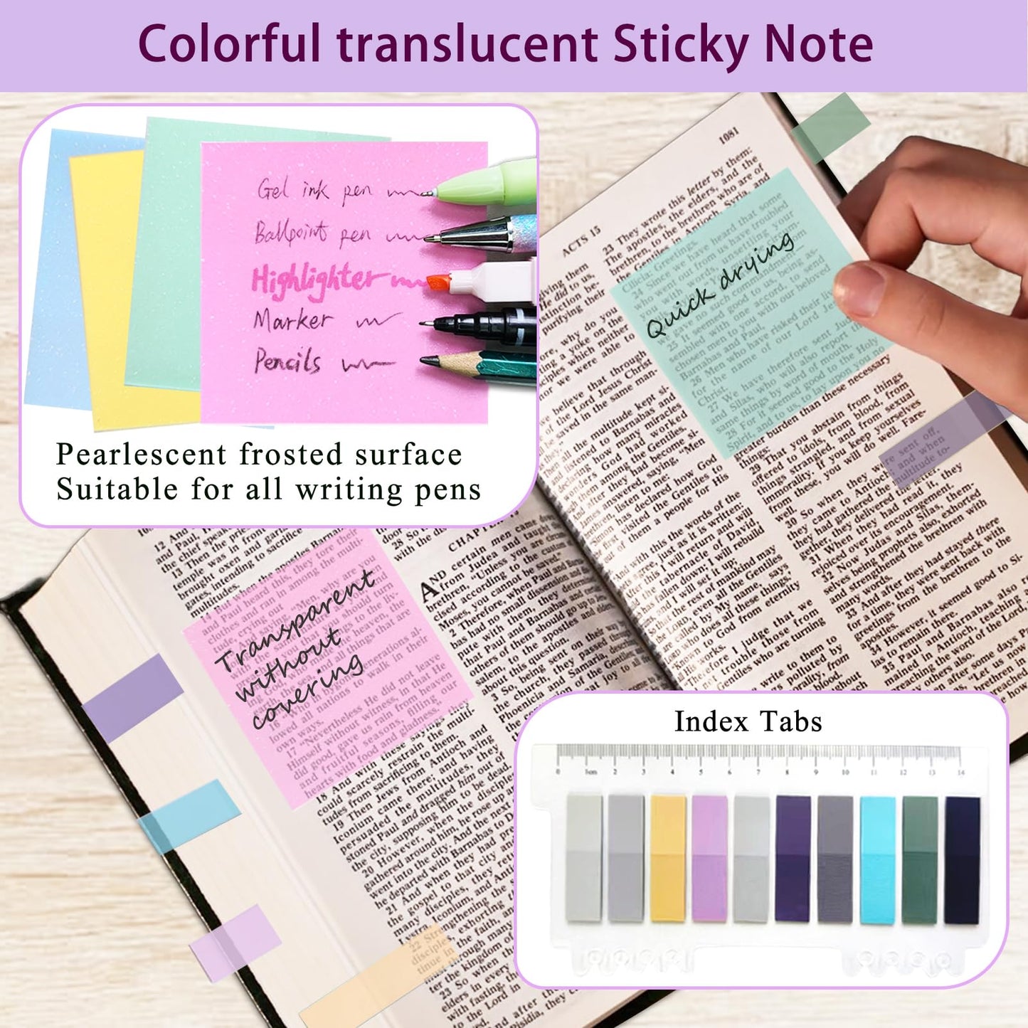 Bible Study Supplies Journaling Kit for Women,Office School Supply Set with Large Pen Case,Bible Study Journal Notebook,No-Bleed Highlighters and Pens,Sticky Notes,Bible Tabs Bookmark (purple)