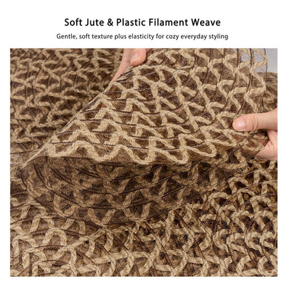 Noctiflorous Round Burlap Placemats Set of 6 Jute Rustic Place Mats for Dining Table Heat Resistant Natural Farmhouse Table Mats Decor (Jute Mesh, 6)