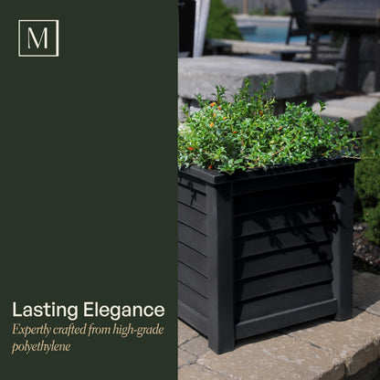Mayne Lakeland 20-Inch Square Planter – Self-Watering, Weather-Resistant Planter for Flowers – Durable Outdoor Design for Patio, Porch, or Entryway