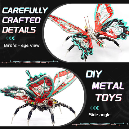 3D Metal Model Kits, Mechanical Butterfly 3D Metal Puzzle,Steel Series DIY Brain Teasers Simple 3D Puzzles Home Decor Art Craft Gifts Toys for Adult