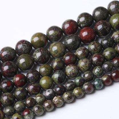 10MM Dragon Blood Stone Round Loose Beads Natural Gem Beads Crystal Energy Stone Beads for Jewelry Making DIY Bracelet Necklace