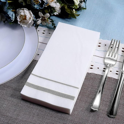 FOCUSLINE 200 Linen Feel Disposable Bathroom Napkins, Soft and Absorbent Paper