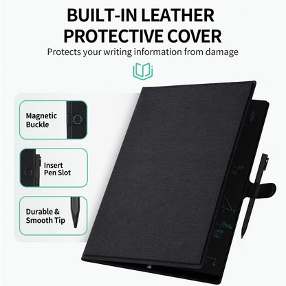 LCD Writing Tablet for Adults: 9.5 inch Full Screen Reusable Erasable with Leather Case