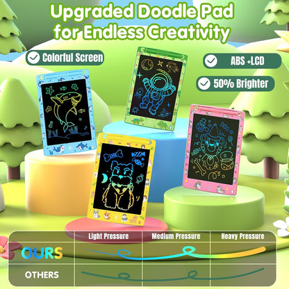 4 Pack LCD Writing Tablet for Kids, 8.5 Inch Colorful Doodle Board Drawing Pad, Educational Learning Travel Toys Birthday Gifts for Boys Girls Age 3 4 5 6 7 8