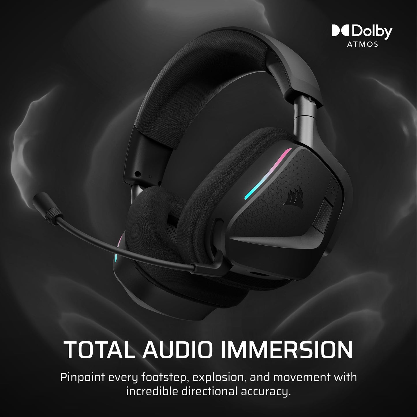 Corsair Void v2 MAX Wireless Gaming Headset for PC, PS5, PS4, Switch, Mobile - Simultaneous 2.4GHz+Bluetooth, Dolby Atmos, Sonarworks SoundID, 70Hr Battery, Fast Charging, Clear Microphone - Carbon