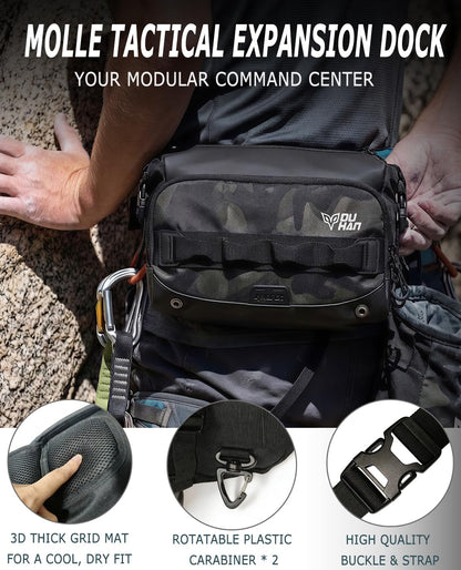 DUHAN Multi-Function Motorcycle Waist Bag – Waterproof Adjustable Leg & Tactical Pack 4-Way Wearable for Motorcycle, Hiking, Cycling, Outdoor Work