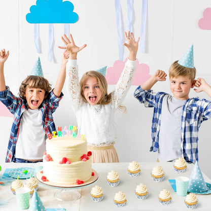 COcnny Flower Mini Cupcake Liners - 600pcs Blue and White Floral Baking Cups Muffin Paper Cupcakes Wrappers for Birthday, Candy Cake Chocolate Wrap Making Supplies for Baby Shower Birthday (10 Styles)
