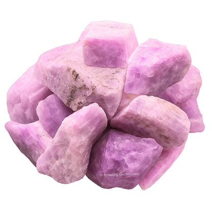 Amazing Gemstone 2 Pieces Kunzite Raw Crystals and Healing Stones, Natural Rocks for Tumbling and DIY Raw Stones and Crystals