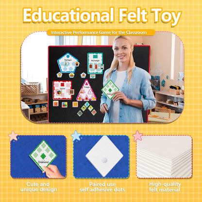 Ai fsem Shape Sorting Flannel Board for the Classroom Felt Story Board Pieces Speech Therapy Materials Teacher Supplies Felt Shapes for Crafts