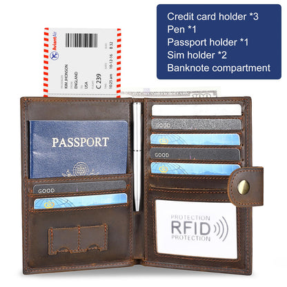 RFID Blocking Passport Wallet Travel Passport Holder Cover for Men and Women