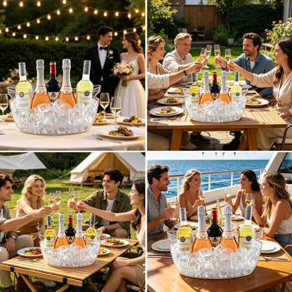 Blaithom 2-Pack Ice Buckets for Parties, 7.5L Clear Acrylic Beverage Tub