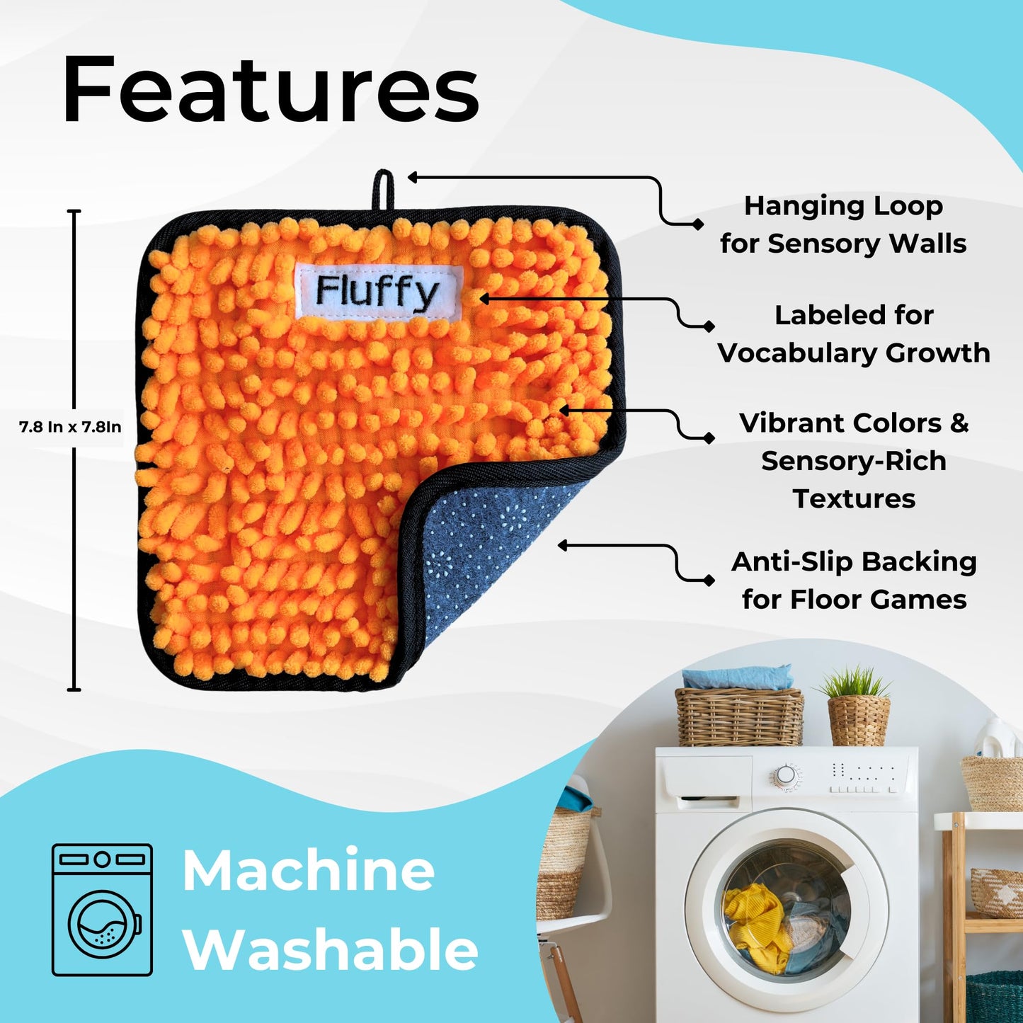 9 Labeled Sensory Mats w/Lesson Plans | Sensory Toys for Kids with Autism | Mats for Autistic Children | Occupational Therapy Toys | Sensory Wall for Autism Classroom Must Haves