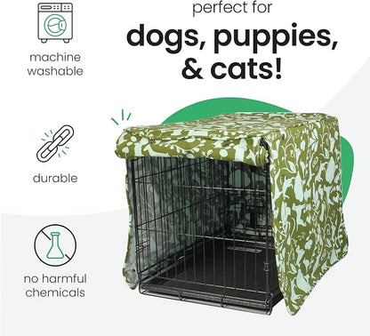 Molly Mutt Amarillo by Morning Dog Crate Cover, 100% Cotton Canvas Cover with 2 Roll-Up Panels, Ideal for Dog or Cat Crate, Durable, Washable, and Free of Harmful Chemicals, 30" x 21" x 24"