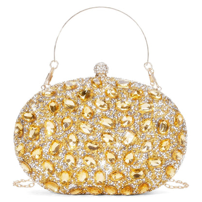 RNIEGA Rhinestone Clutch Purses for Women Large Capacity Evening Bag with Detachable Chain for Wedding, Prom, Parties