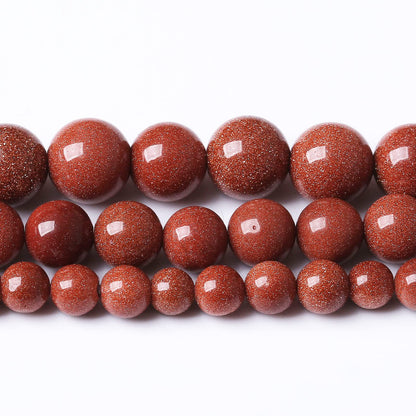 32PCS 12MM Natural Gold Sand Stone Beads Energy Healing Beads for DIY Jewelry Bracelet Necklace Making for Jewelry Making15Inch