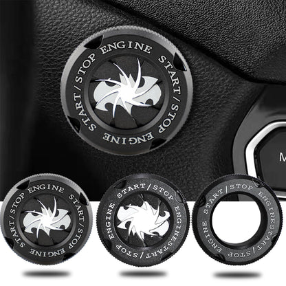 Bat Rotary Car Push Start Button Cover, Engine Start Stop Button Cover Interior Accessories, Anti Scratch Universal Protective DIY Decoration, Gift for Men (Bat Black)