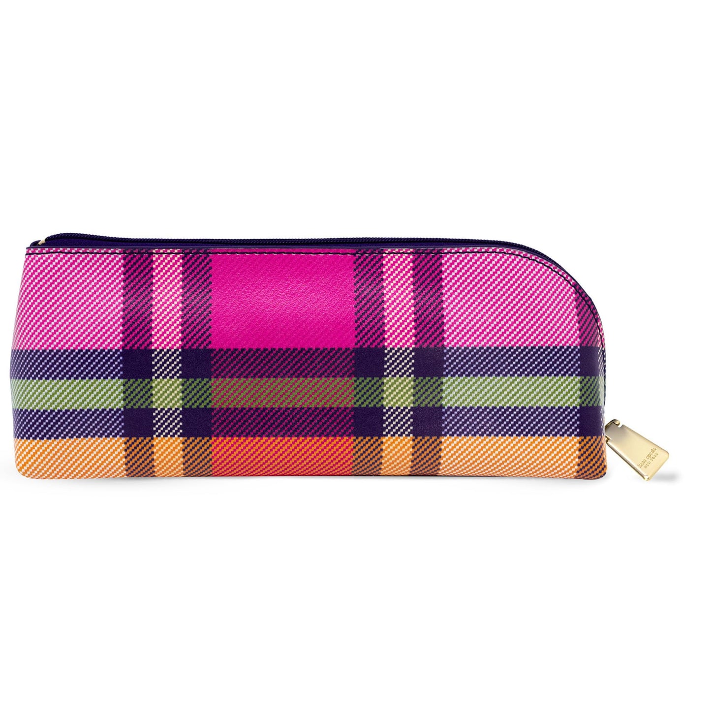 kate spade new york Pen and Pencil Case with Office Supplies, Zip Pouch Includes 2 Pencils, Sharpener, Eraser, and Ruler, Grand Plaid Duo