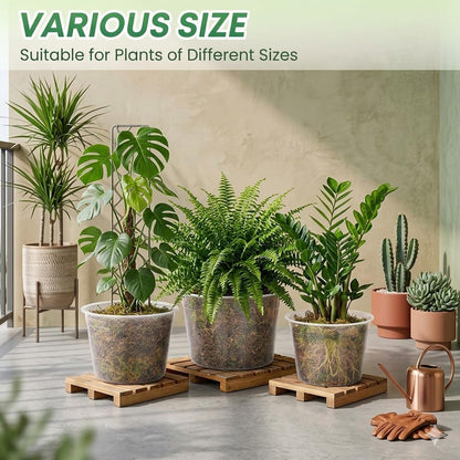 THEIFOXONE 9 Sets 7/8/10 Inch Large Clear Nursery Pots with Drainage Holes, Thick Reusable Plastic Plant Pots for Indoor Outdoor Plants, Seedlings, Succulents, Transplanting (7/8/10 inch)