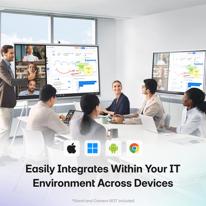 Vibe S1 4K UHD Smart Board, 55 Inch Digital Whiteboard for Office and Classroom, Electronic Presentation Meeting Device for Hybrid Work, Interative Touchscreen Display, Chrome OS and 250+ Free Apps