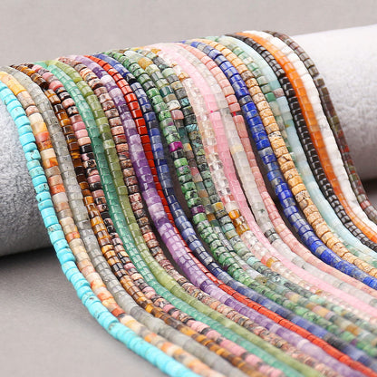 150PCs Natural Crazy Lace Agate Spacer Beads, Loose Semi Precious Flat Round Gemstone Heishi Disc Stone Beads for Beading Jewelry Making 4mm*2mm 38cm