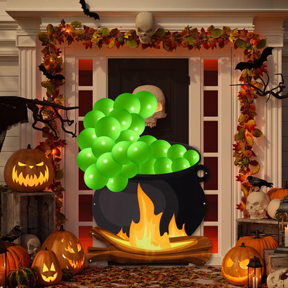 Panelee Halloween Large Witches Pot Trunk or Treat Car Decorations Kit Witch Cauldron Banner Decor Balloons Halloween Garage Door Witch Wizard Party Decorations for Home Yard Party Supplies