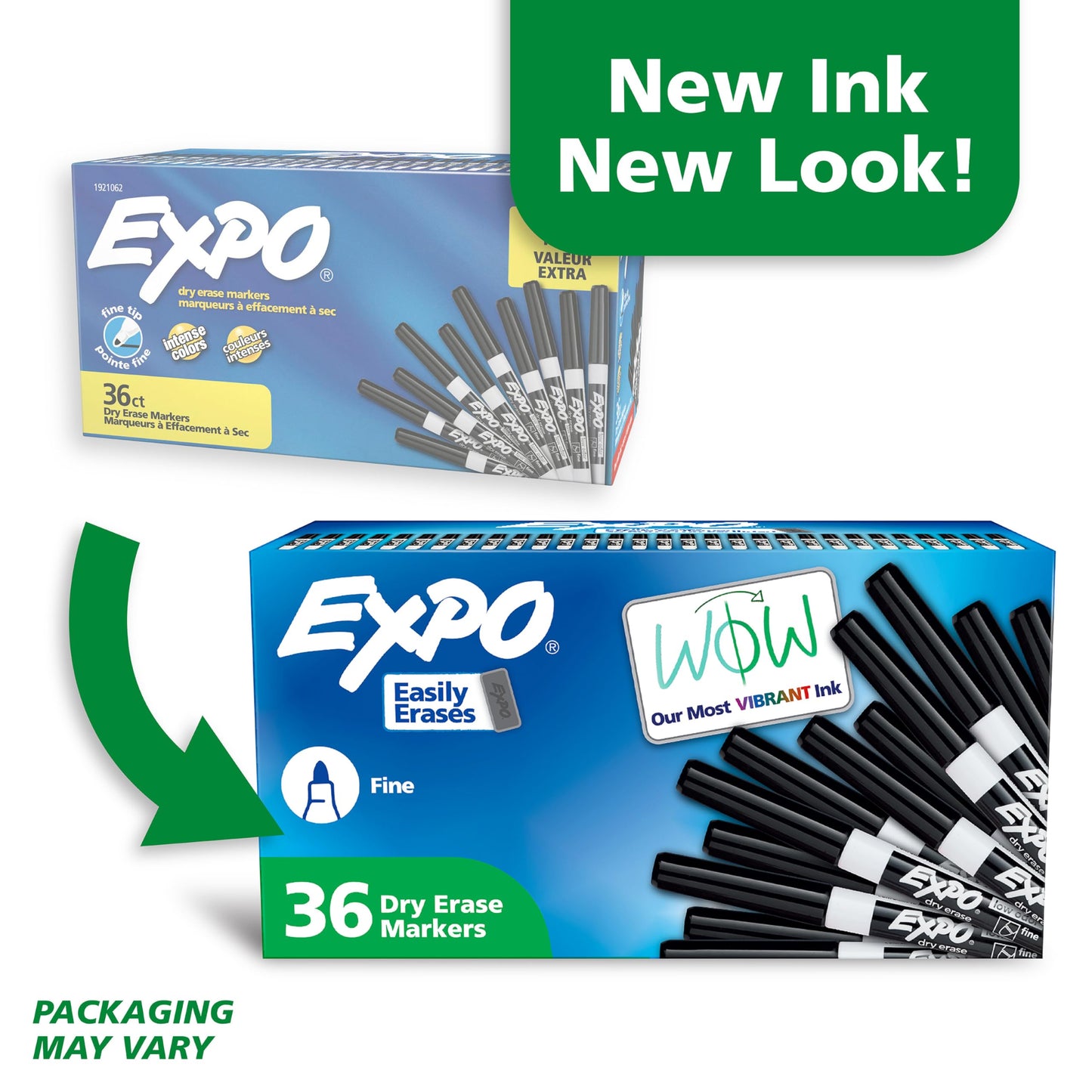 EXPO Dry Erase Markers, Low Odor Ink, Black, Fine Tip, 36 Count - Easily Erases, Ideal for Classroom, Home, Office, Back to School, Teacher Supplies, Pack of 6