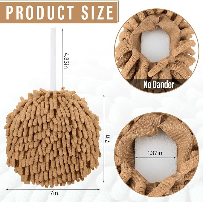 Macarrie 12 Packs Fluffy Towel Chenille Hand Towel Absorbent Fast Drying Hand