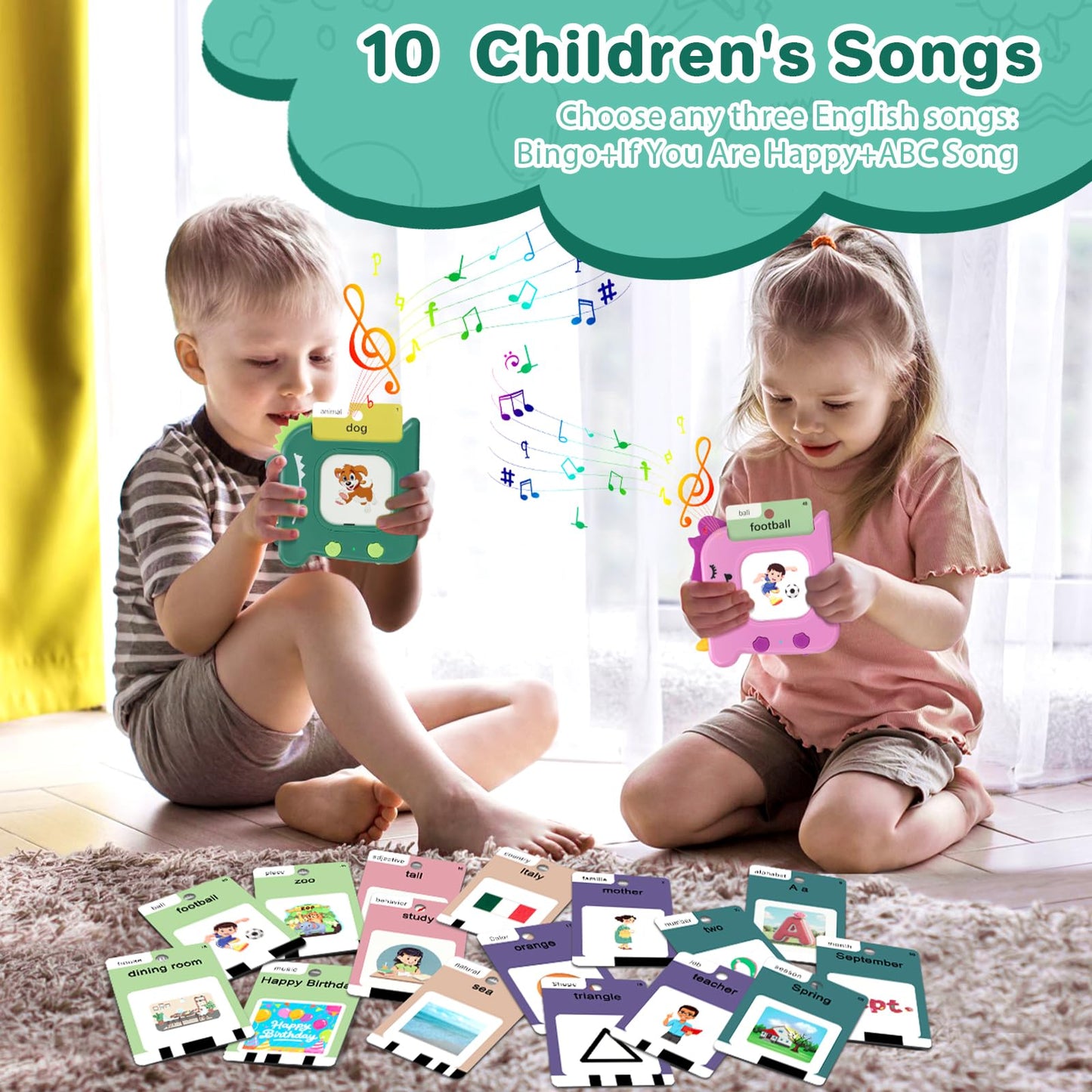Talking Flash Cards for Toddlers 1 2 3 4 5 6 Year Olds, 420 Sight Words, Montessori Toys to Learning, Pocket Speech Therapy Toys for Toddlers, Sensory Preschool Educational Birthday