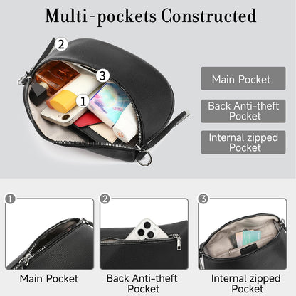GAEKEAO Crossbody Bag for Women Bum Bag Belt Purse Spacious Handbags Vegan Leather Fanny Packs With Shoulder Strap