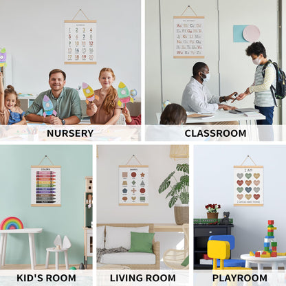 EliteSign Educational Preschool Learning Posters, Alphabet Numbers Posters for Toddlers, ABC Banner Wall Hanging Posters Decor for Classroom Playroom Nursery Kids Room, 12x17 Inch Set of 2