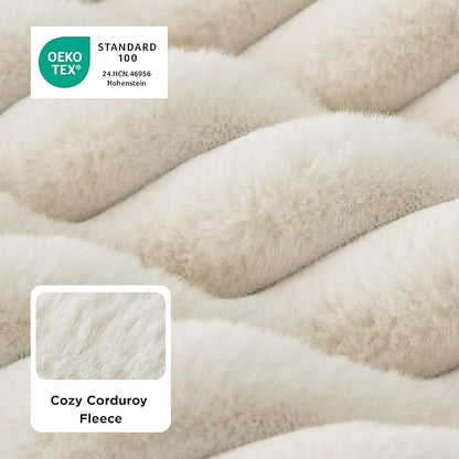 Bedsure ComfyFleece™ Cute Dog Bed, Large Sized Dog Crate Pillow 35x22 Cream | Aesthetic Crate Bed for Balanced Support Cute Chopped Foam Pad with Removable Washable Cover Non-Slip Waterproof Cozy Pet Mat