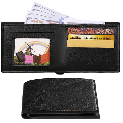 VZZNN 12 Pieces Wallet for Men,Leather Men's Wallets Bulk for DIY Engraving,With Money Clip,Card Holder(6 Black & 6 Light Brown)