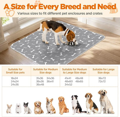 Reusable Puppy Pads , 2Pack Washable Pee Pads for Dogs, Super Absorbent Leakproof Dog Training Pads, Non-Slip Potty Pads for Floor, Crate, Couch, Whelping Pads Litter Mat Pet Supplies-24”x36”