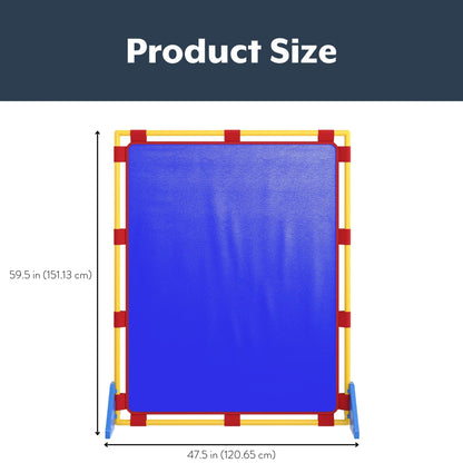 Children's Factory Big Screen PlayPanel, Kids Room Divider, Lightweight, Classroom Privacy Screen, Cantilever Feet Included, Plastic, Vinyl, 1 Panel, Blue